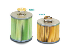 Kubota (left) Brand X (right)
