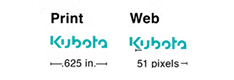 Kubota Logo Minimum Sizing